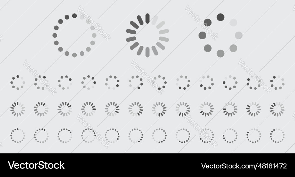 Circular Loading-Puffering-Symbole Set Circular Loading-Puffering-Symbole Set vektorbild
