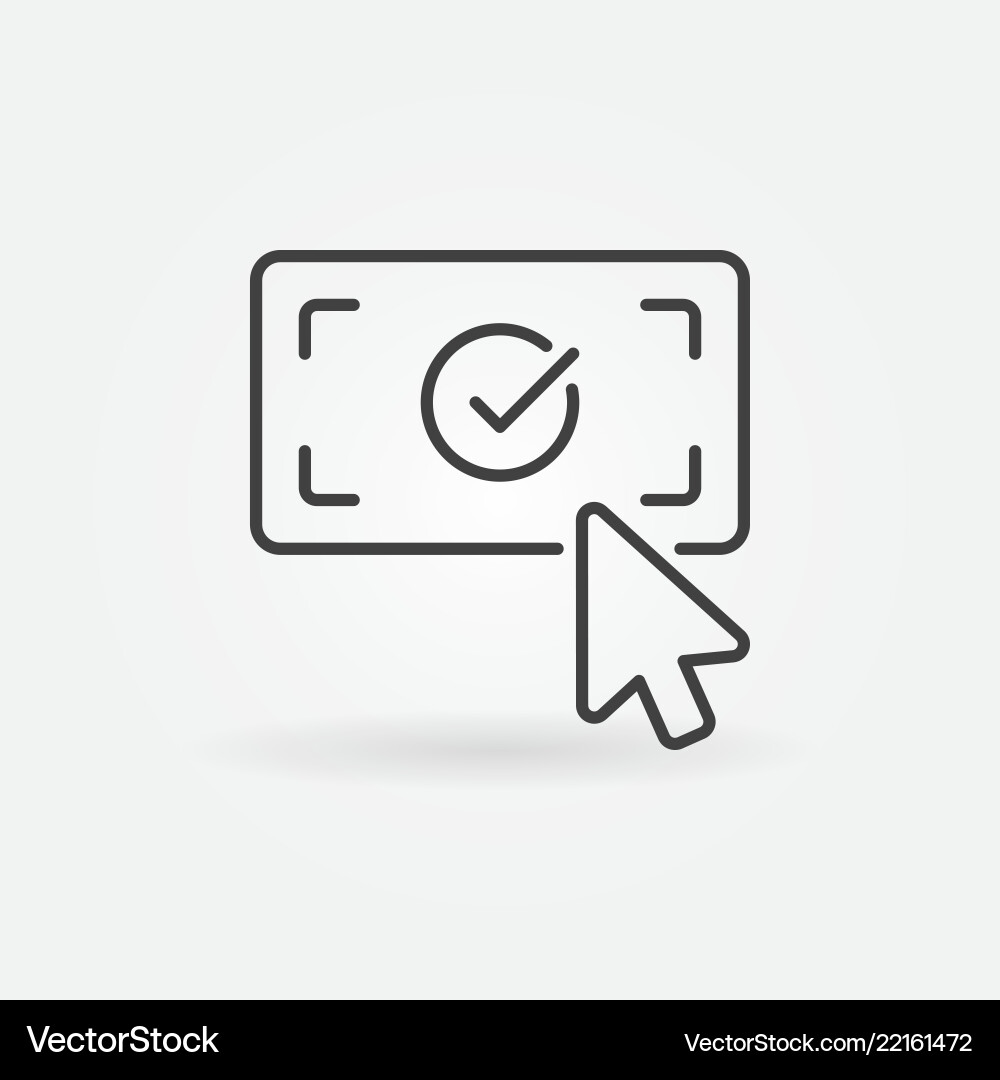 Click on check mark outline concept icon Click on check mark outline concept icon vector image