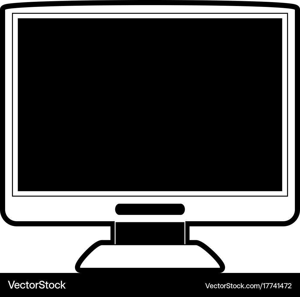 Computer monitor with blank screen icon image vector image