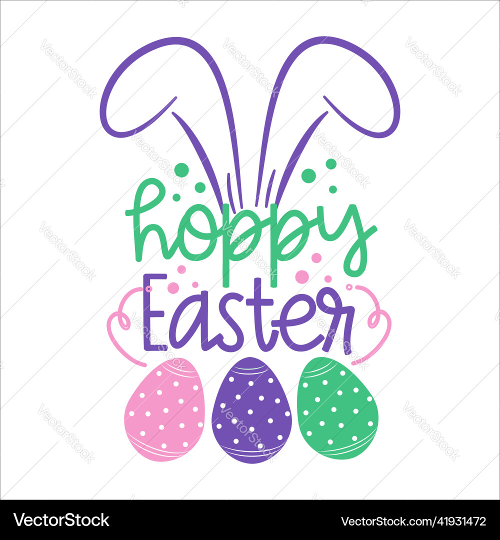 Cute Easter Bunny with Eggs Royalty Free Vector Image