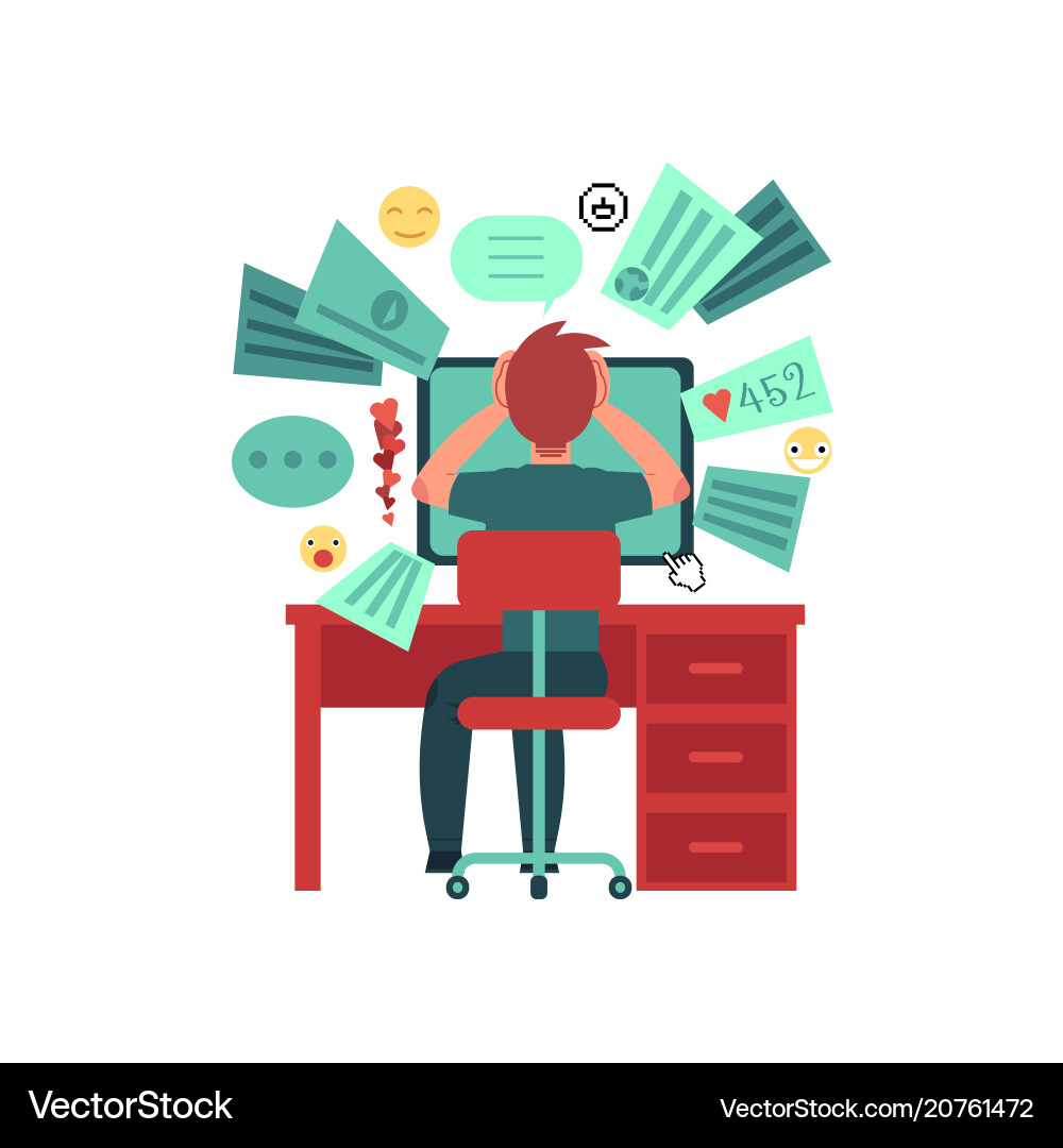 Data Overload - Network Saturation vector image