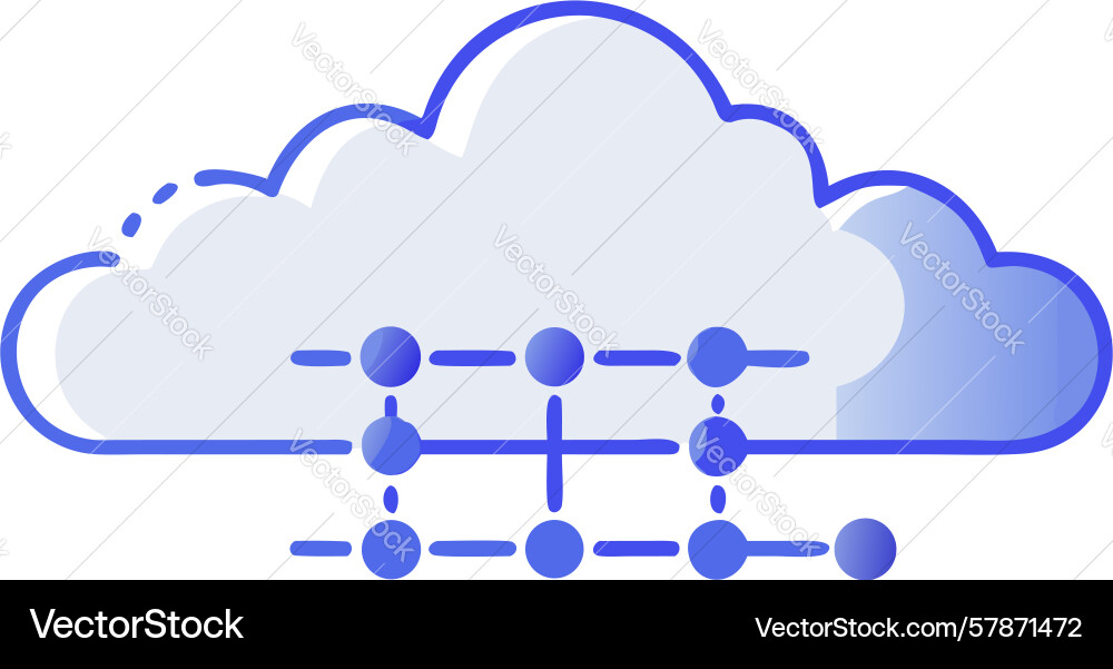 Decentralized cloud data network design vector image