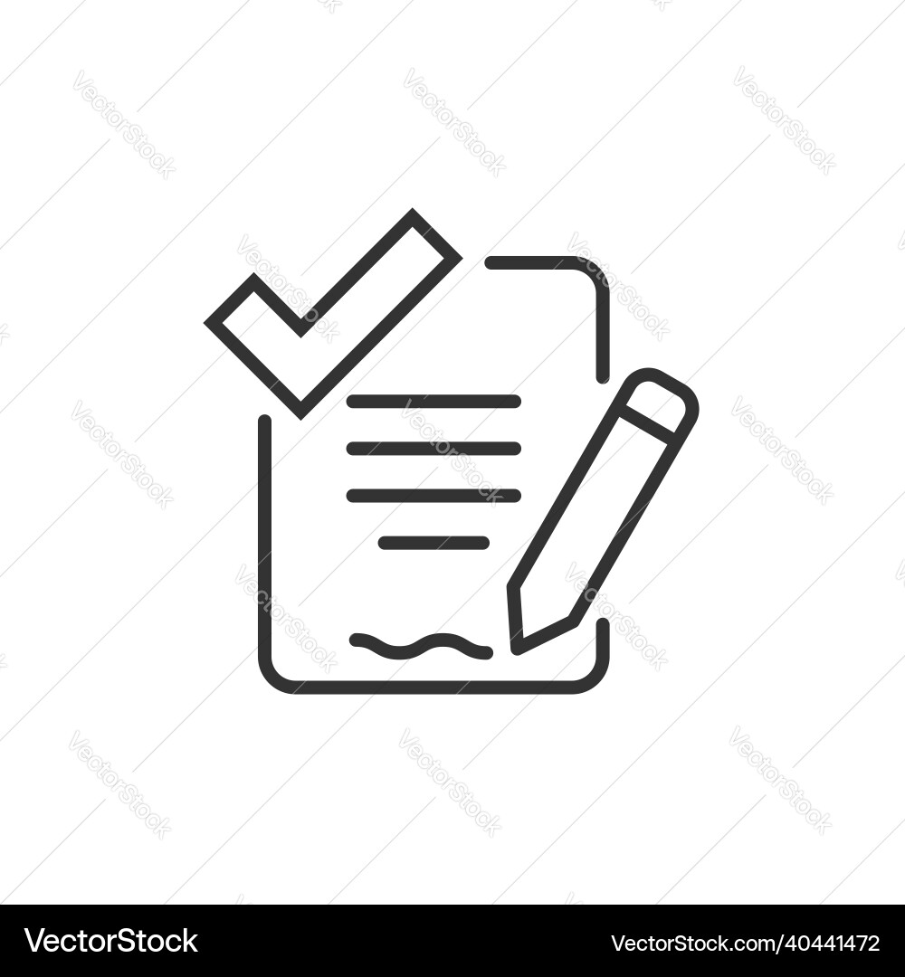 Document checklist icon in flat style report Document checklist icon in flat style report Vector Image