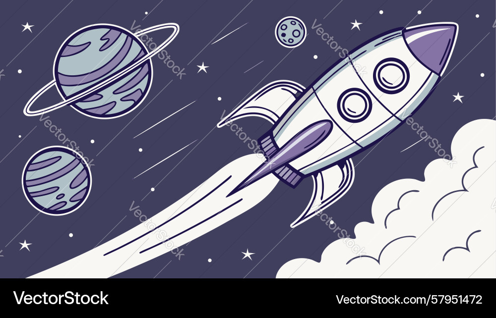 Dynamic Rocket Launch Vector Image