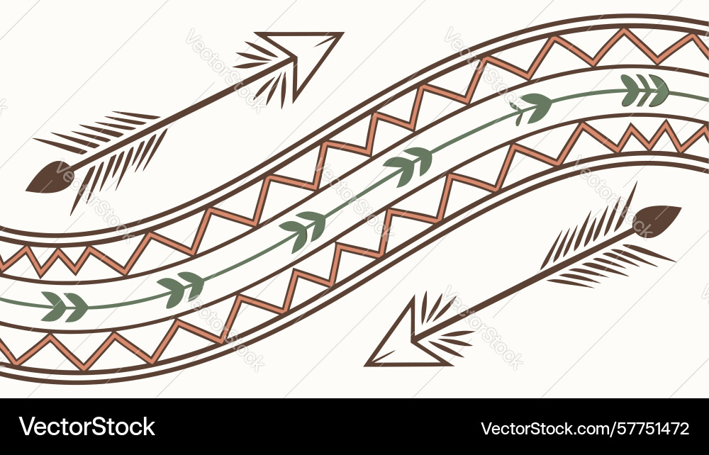 Dynamic tribal arrow pattern border design vector image
