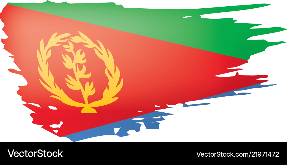 Eritrea flag on a white Eritrea flag on a white vector image