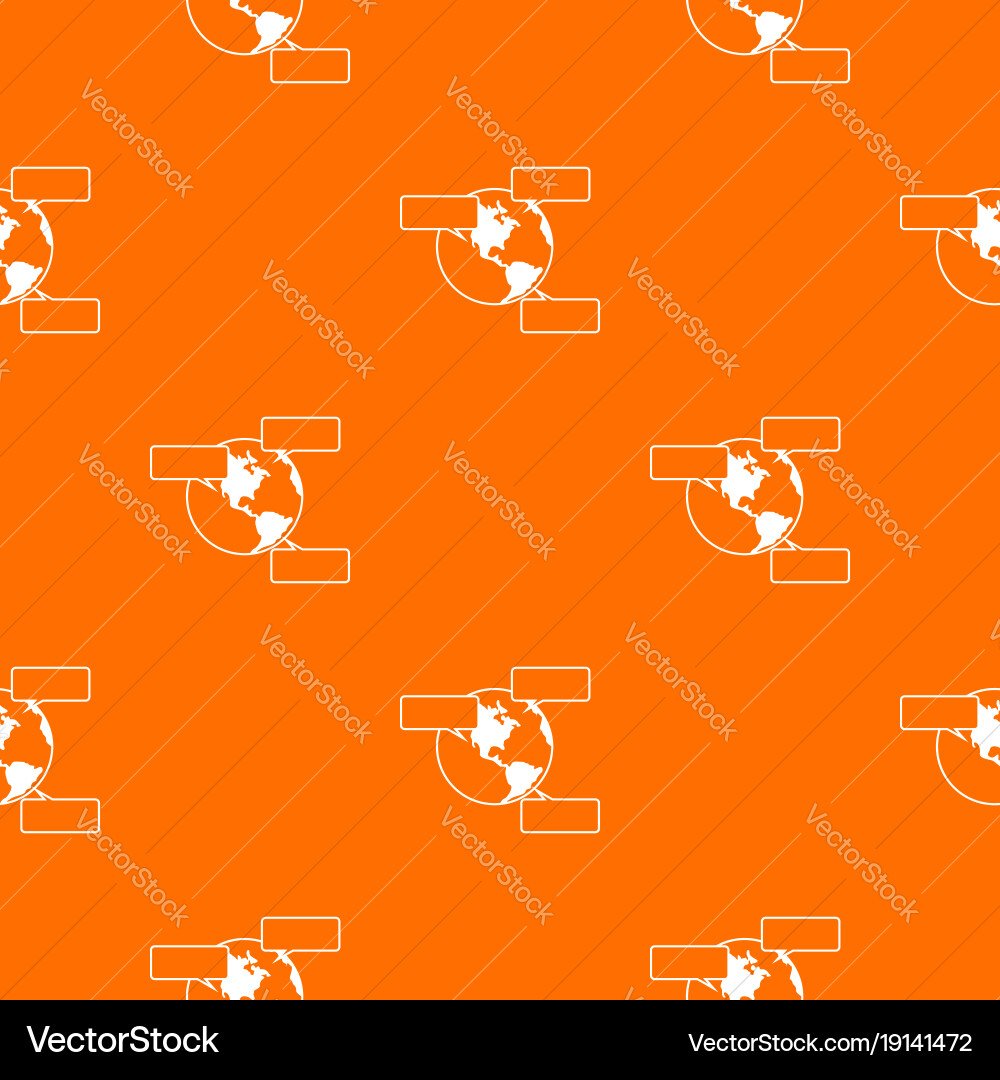 Globe and empty speech bubbles pattern seamless vector image