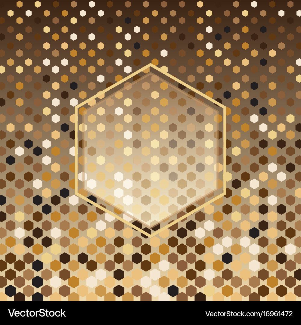 Golden Hexagon Halftone Pattern vector image