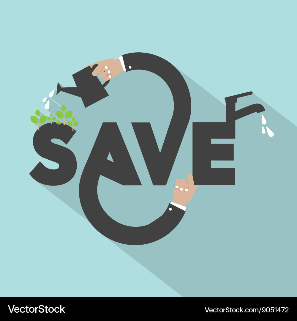 Hands with save typography design vector image