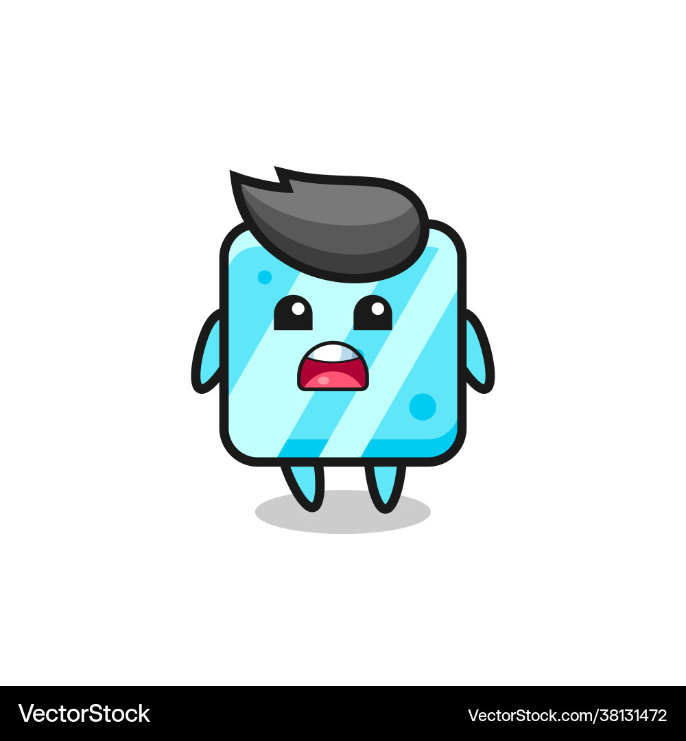 Ice cube with apologizing expression saying i am Ice cube with apologizing expression saying i am vector image