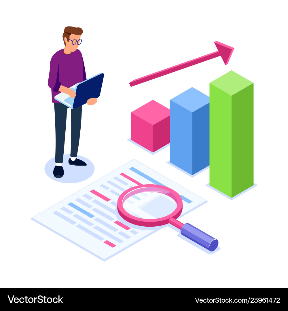 Isometric data analysis concept handling large Isometric data analysis concept handling large vector image