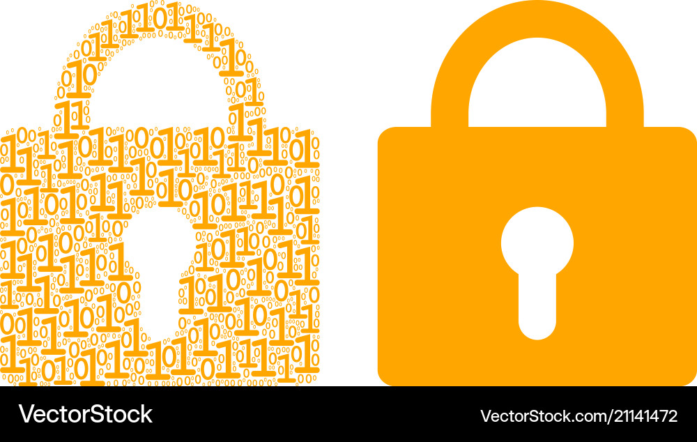 Lock collage of binary digits Lock collage of binary digits vector image