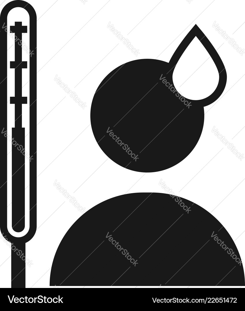 Man high body temperature icon simple style Man high body temperature icon simple style Vector Image