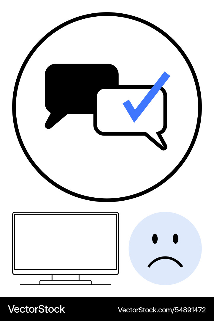 Meldesystem mit Dialogfeldern Computer Meldesystem mit Dialogfeldern Computer vektorbild