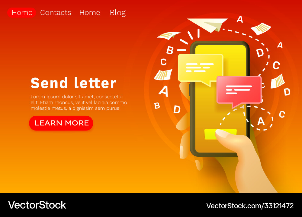 Mobile email message chat internet web site Mobile email message chat internet web site vector image