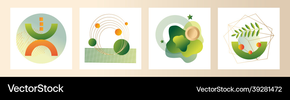 Modern set of abstract gradient compositions vector image