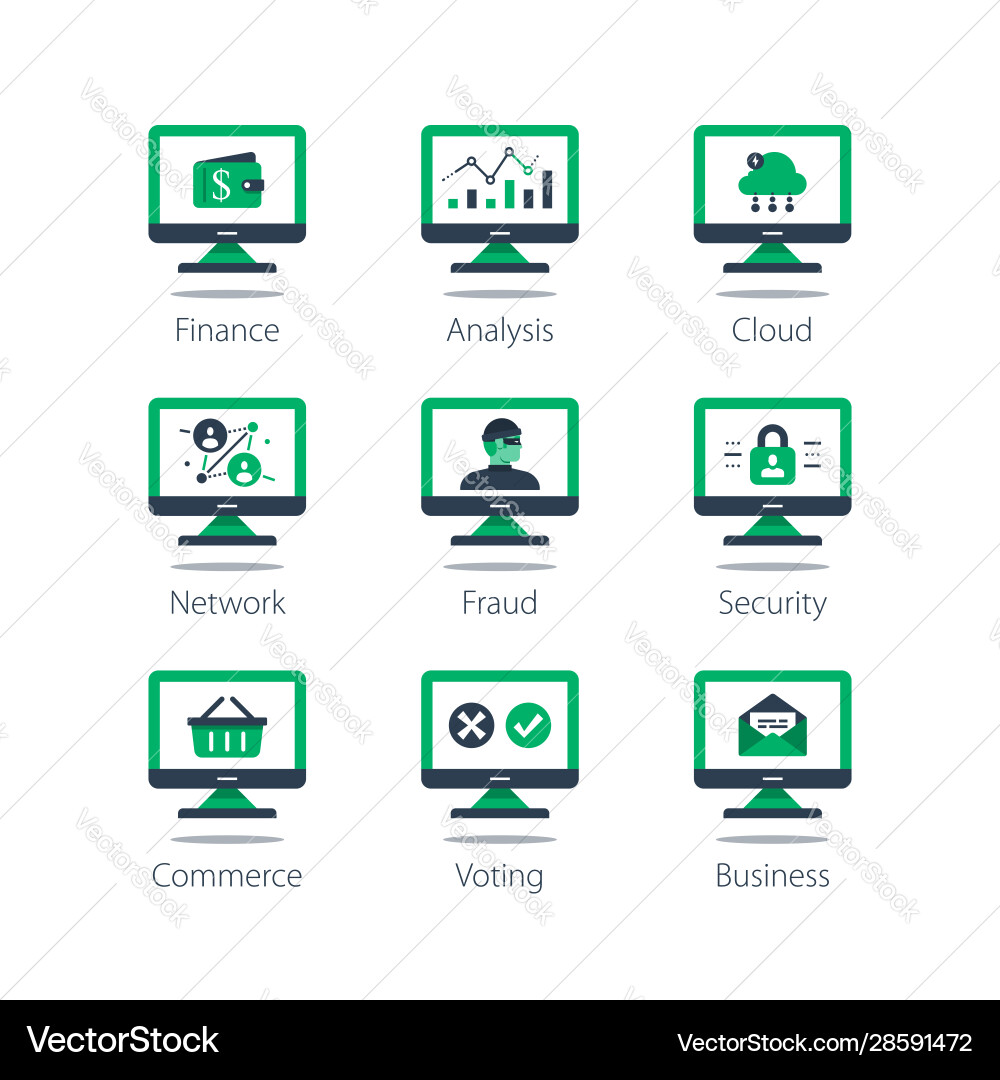 Online finance data analysis cloud computing Online finance data analysis cloud computing vector image