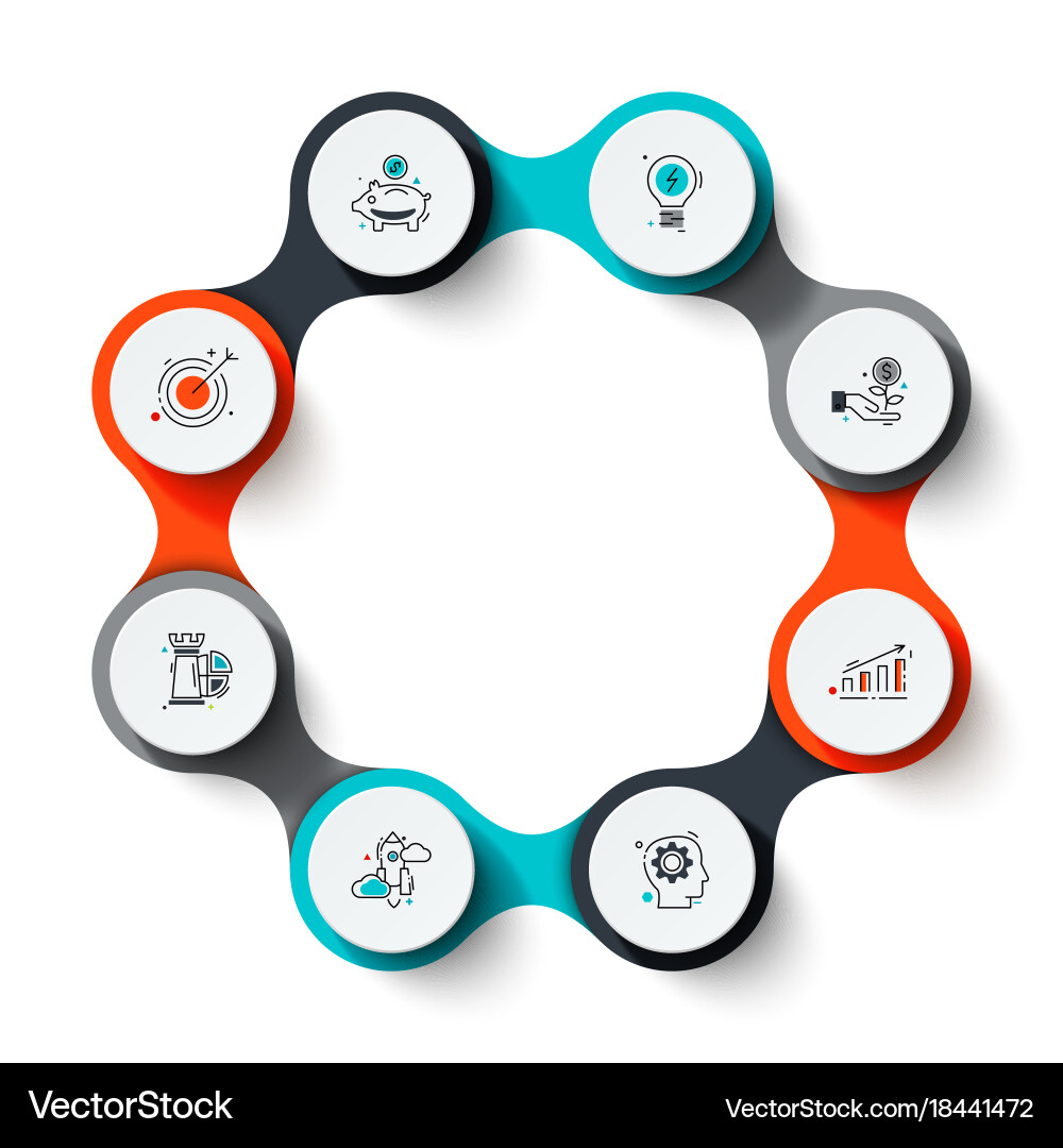 Process Flow Diagram - 8 Steps vector image