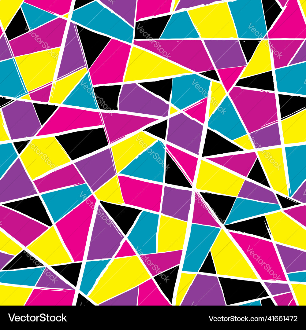 Seamless striped image with colorful triangles Vector Image