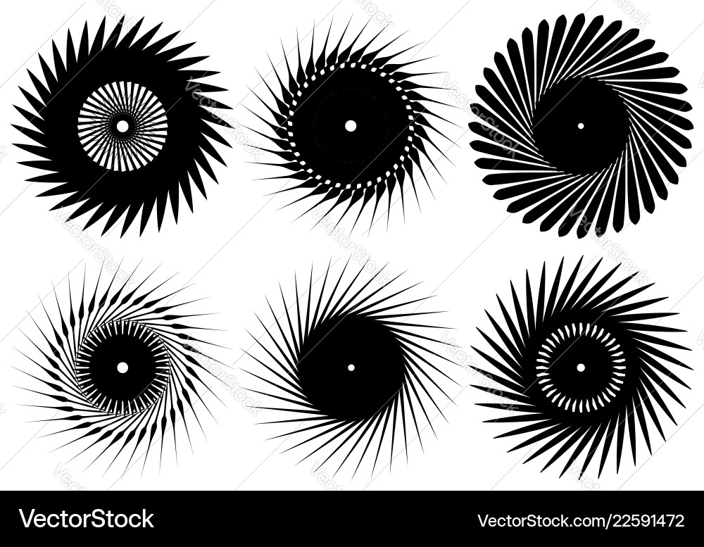 Set of 6 circular geometric element abstract Set of 6 circular geometric element abstract vector image