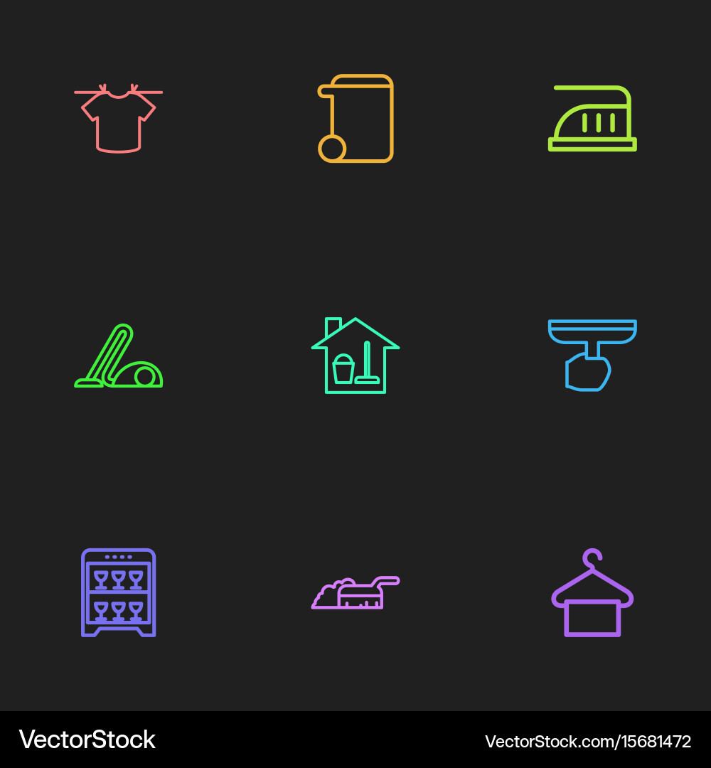 Set of 9 editable cleanup icons includes symbols vector image