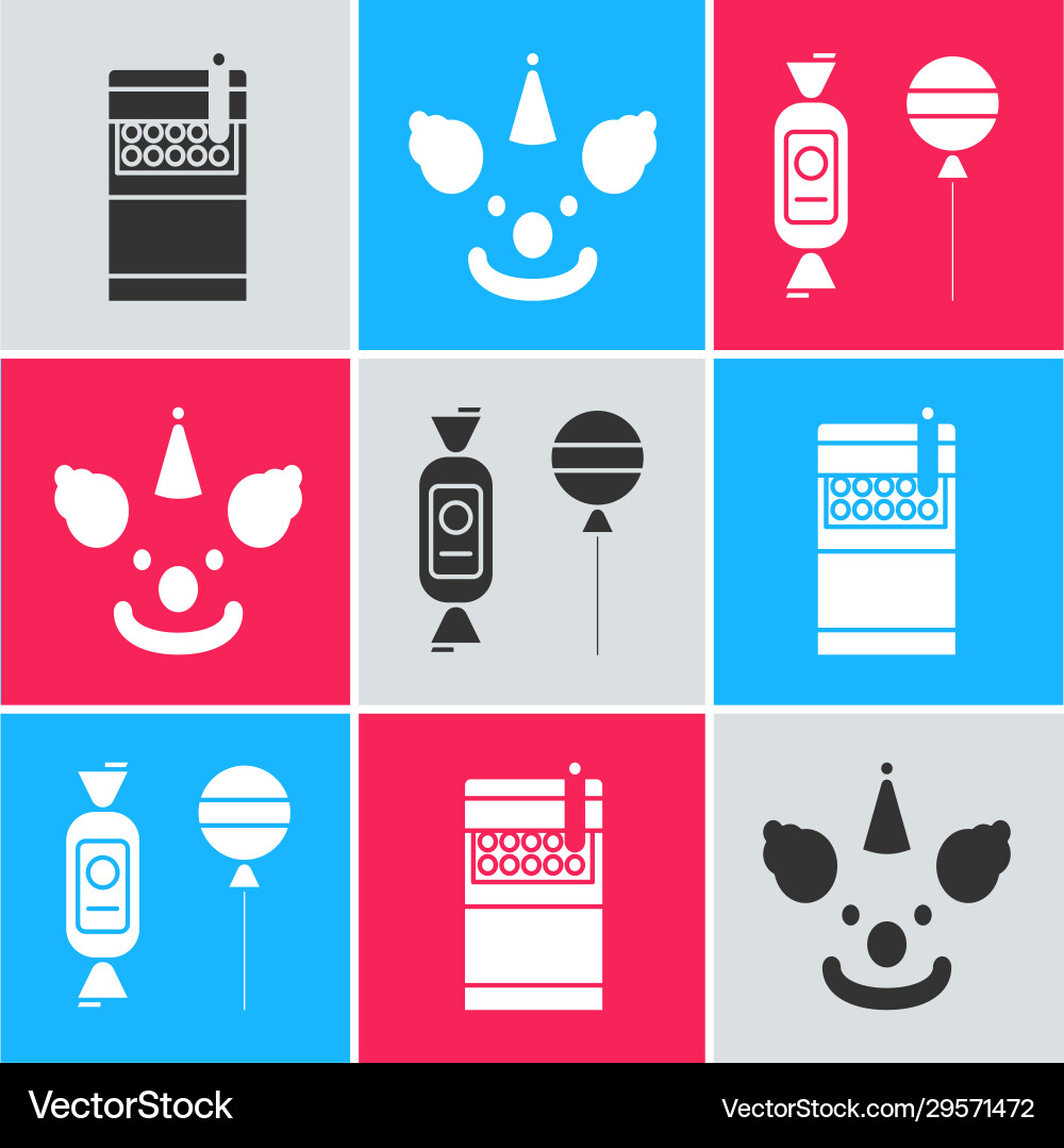 Set open cigarettes pack box clown head Vector Image