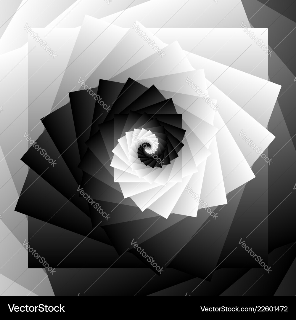 Spiral of rotating squares abstract fractal art Spiral of rotating squares abstract fractal art vector image