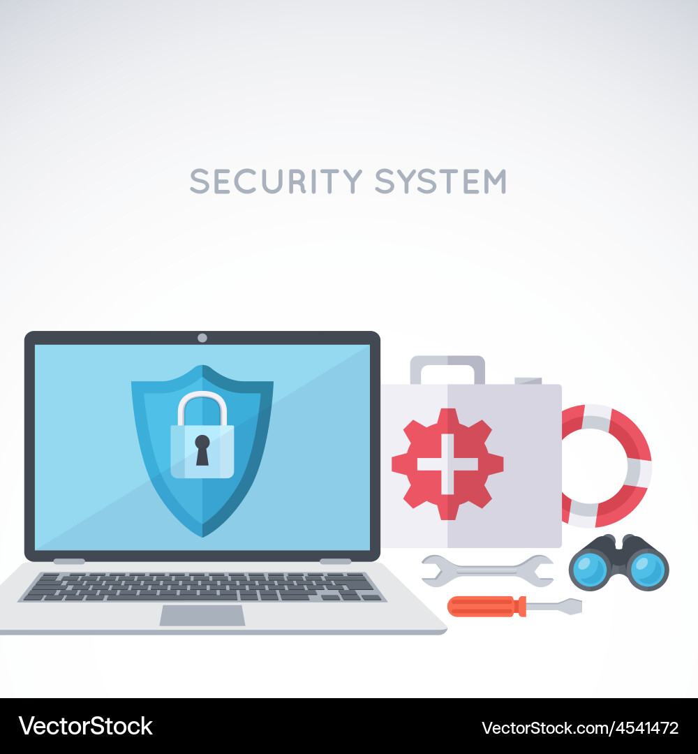 System security background vector image