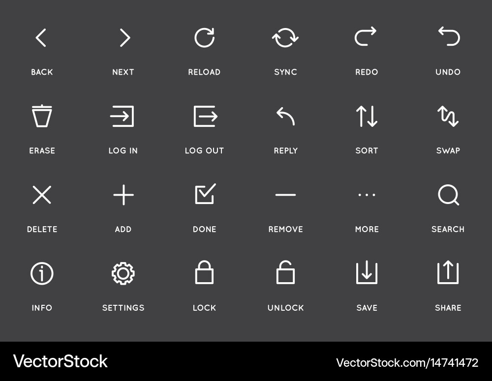 System user interface ui icon set high quality vector image