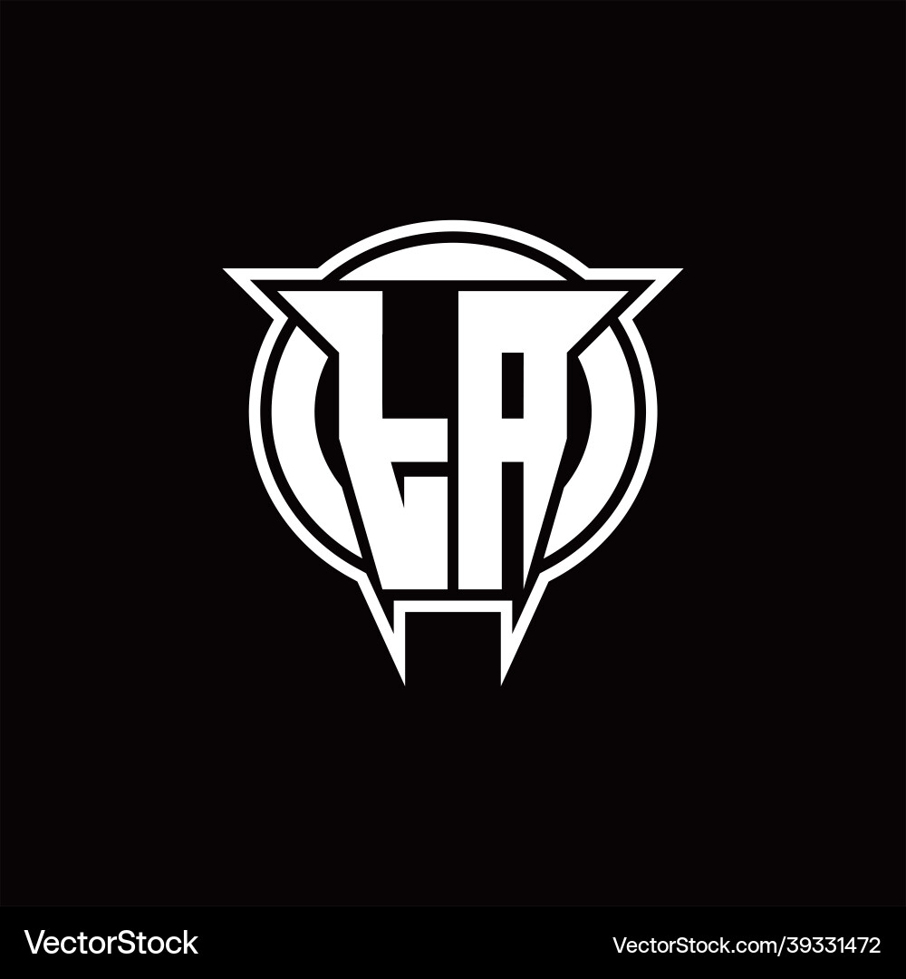 Ta logo monogram with circle rounded shape design vector image