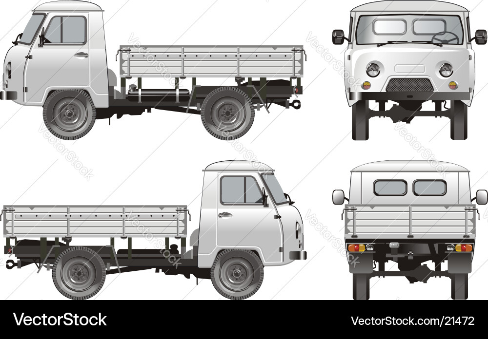 UAZ-451d Cargo Truck Vector Image