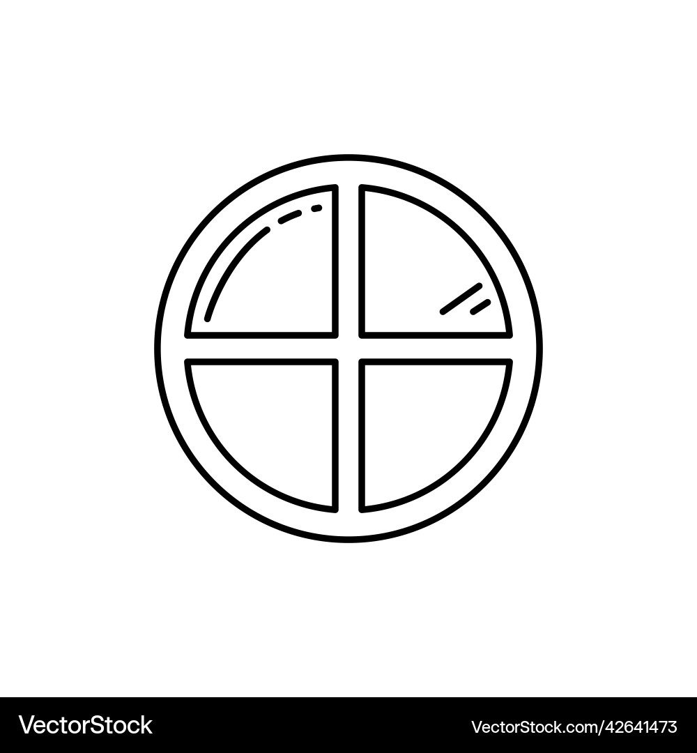 Circle windows icon linear style Circle windows icon linear style vector image