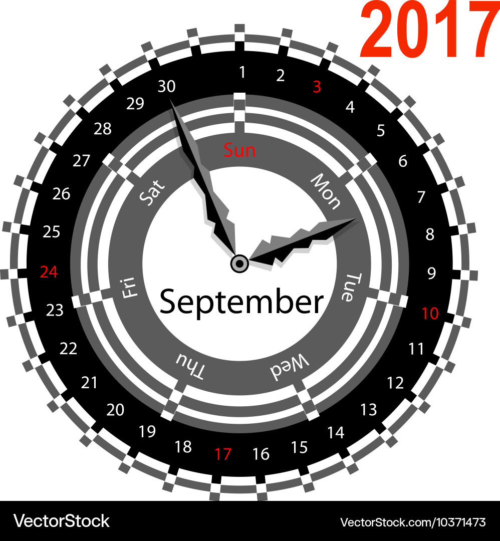 Creative idea of design a clock with circular vector image