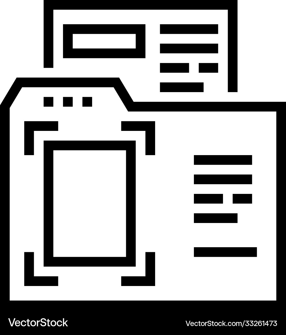 Document in folder line icon Document in folder line icon Vector Image
