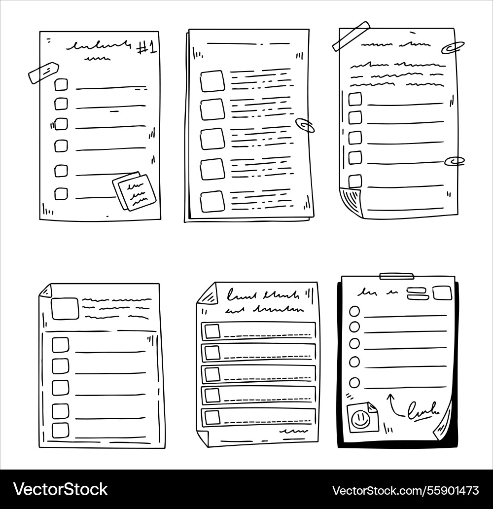 Document note list Document note list vector image