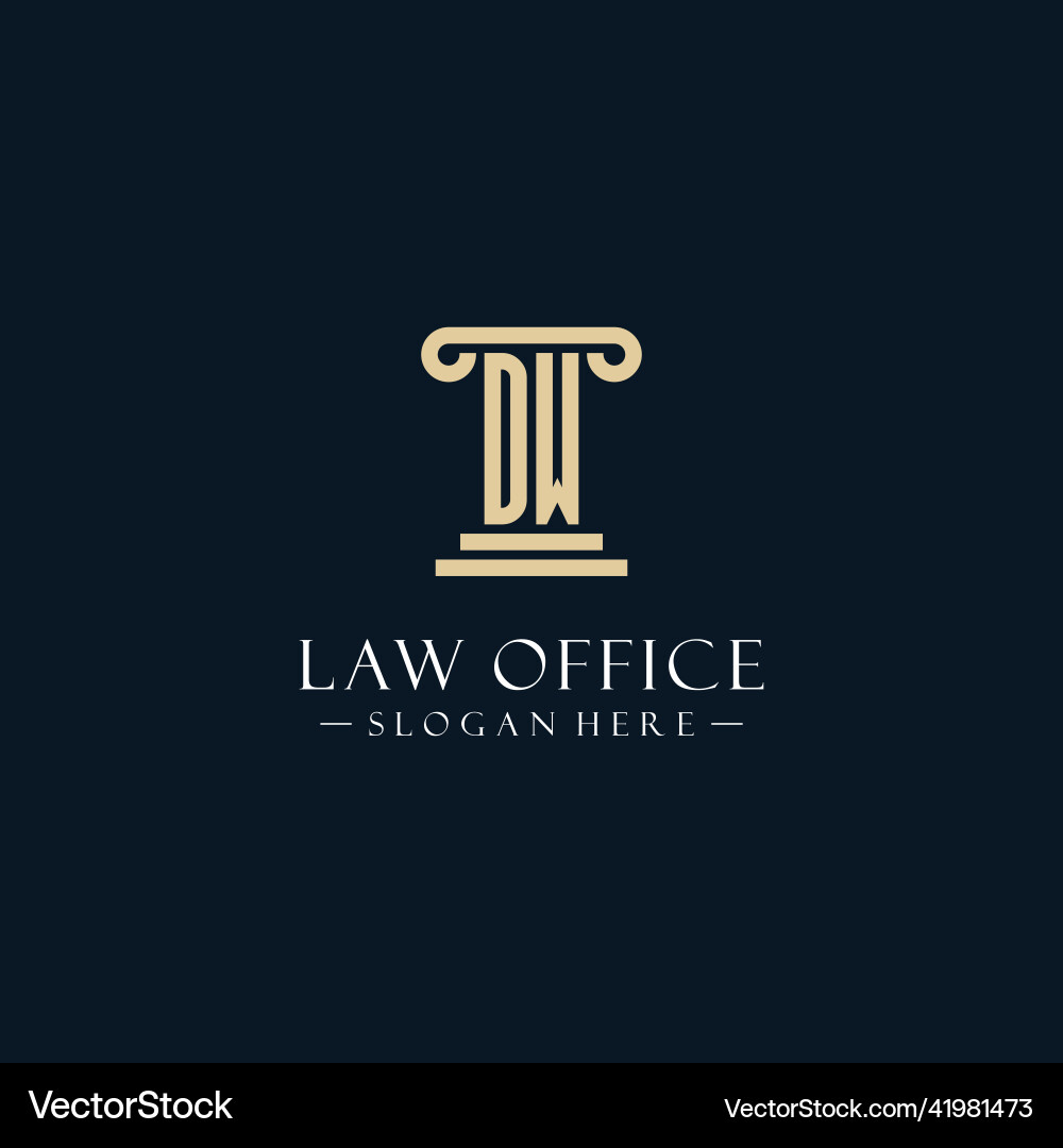 Dw initial monogram logos with pillar shapes style Dw initial monogram logos with pillar shapes style Vector Image