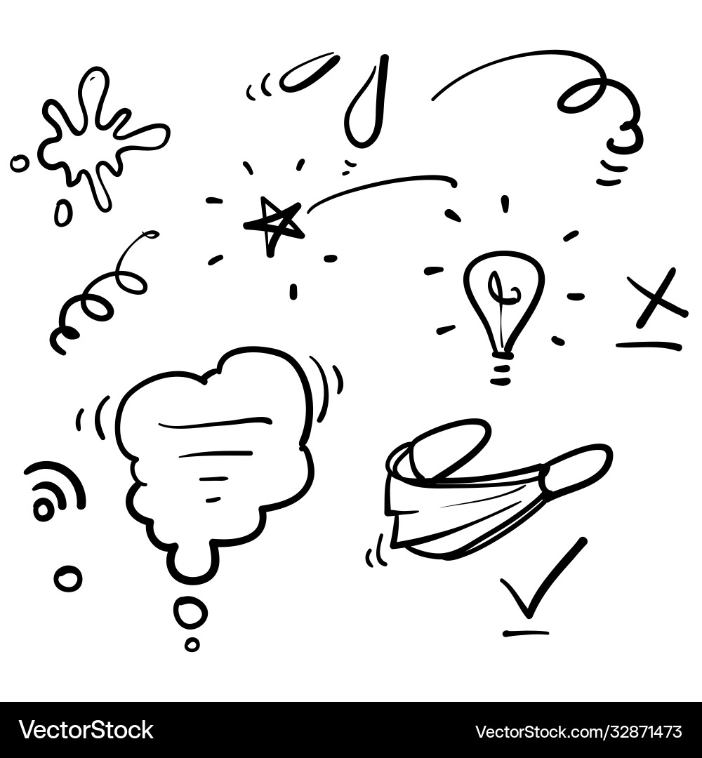 Hand drawn doodle element icon collection Hand drawn doodle element icon collection vector image
