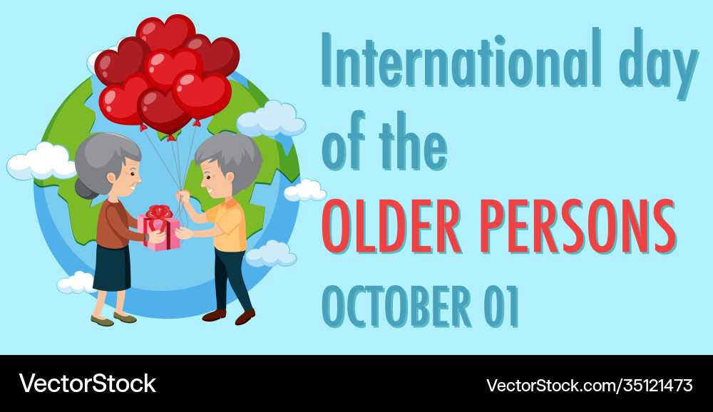 Internationaler Tag ältere Personen Internationaler Tag ältere Personen Vektorbild