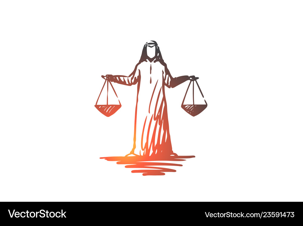 Justice islam Waage Konzept Hand Justice islam Waage Konzept Hand vektorbild