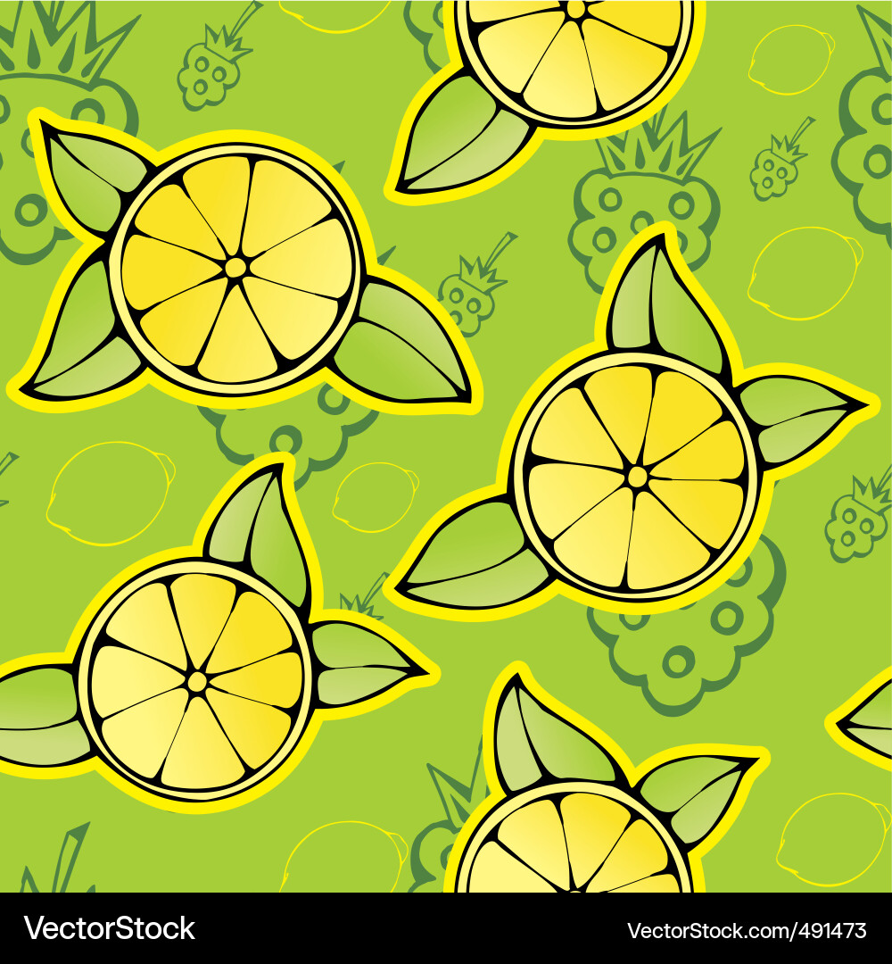 Lemon raspberry pattern Vector Image