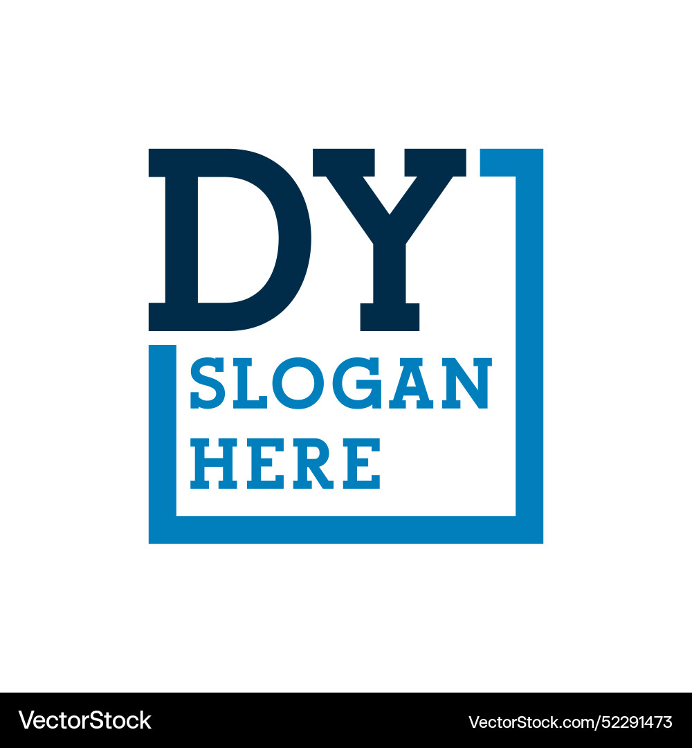 Minimal initials logo letters d and y dy initial Vector Image