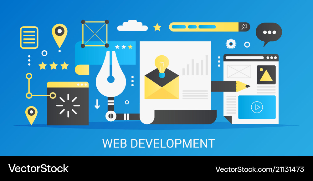 Modern flat gradient web development Modern flat gradient web development Vector Image