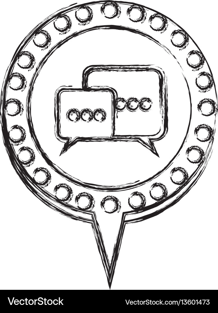 Monochrome sketch with dialogue in circular speech Monochrome sketch with dialogue in circular speech Vector Image