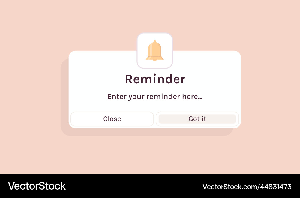 Reminder notification page with floating elements vector image