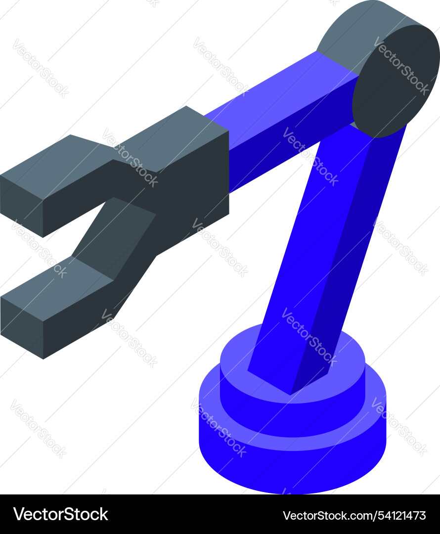 Robotic arm picking up object in modern factory Vector Image