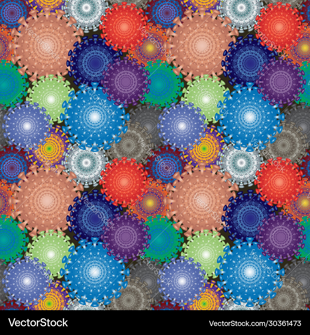 Seamless pattern without a mask round colored vector image