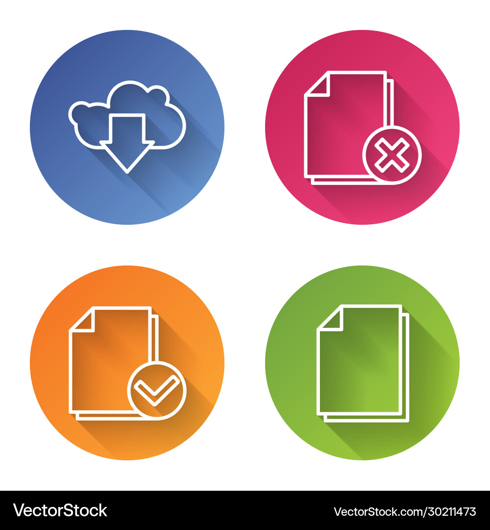Set line cloud download delete file document Set line cloud download delete file document vector image