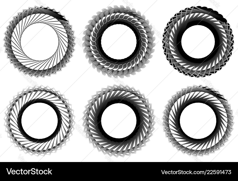 Set of 6 circular geometric element abstract Set of 6 circular geometric element abstract vector image