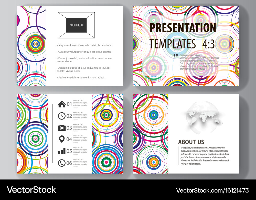 Set of business templates for presentation slides vector image