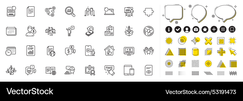 Set of calendar time document and build line Set of calendar time document and build line vector image